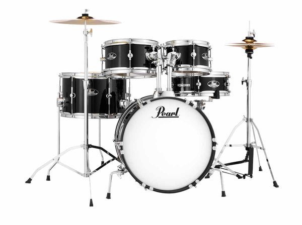 Pearl Acoustic Drums Pearl Roadshow Junior 5-PCS Drum Set With Hardware And Cymbals Jet Black Finsh RSJ465C/C #31 Buy on Feesheh