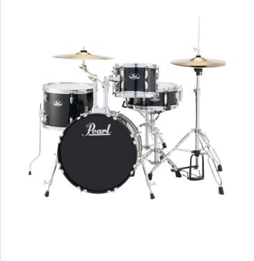PEARL - RS584C/C#31 Road Show 4pc Drum Set 1812B/1007T/1410F/1350S With Cymbal & Hardware Jet Black