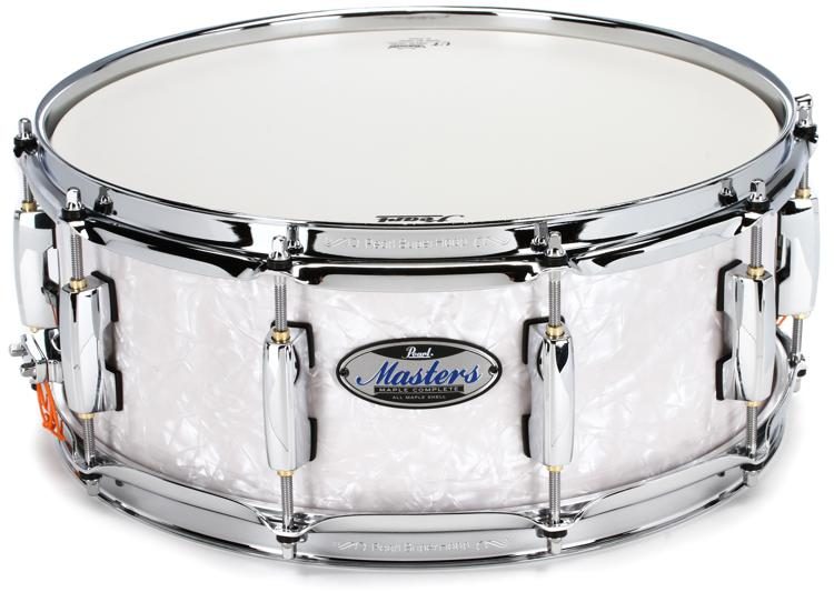 Pearl Pearl Masters Maple Complete 14" x 5.5" Snare Drum, White Marine Pearl Finish MCT1455S/C