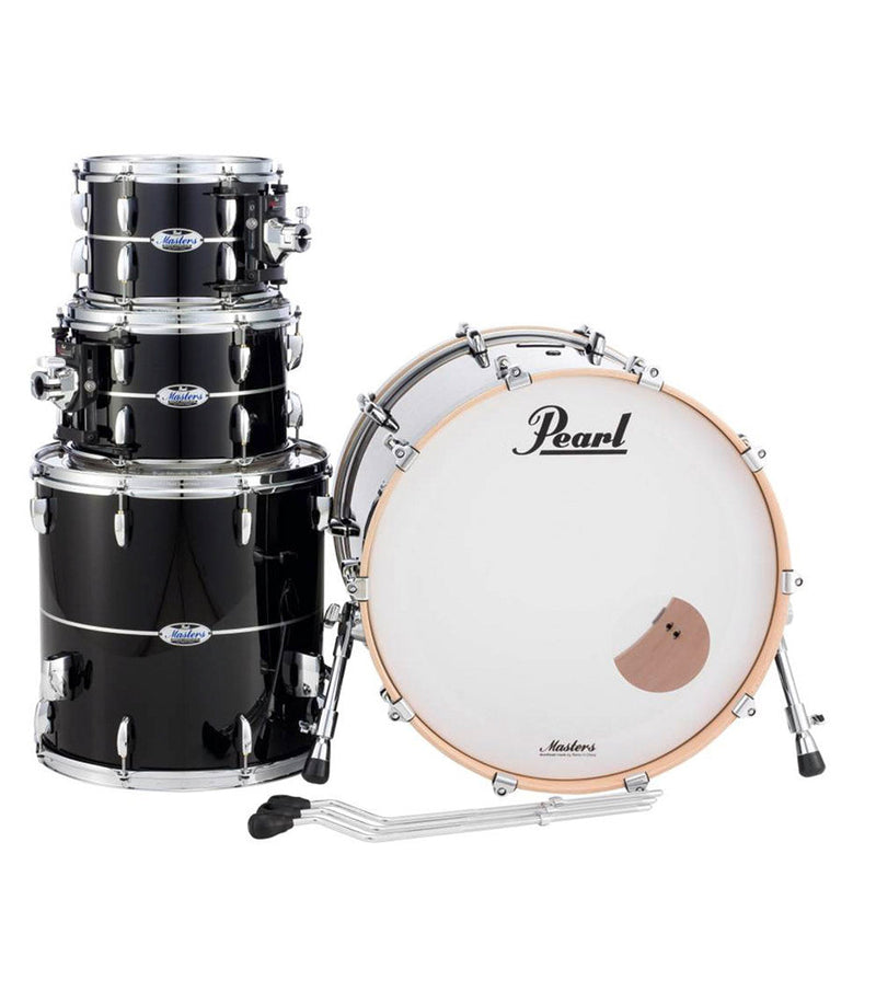 Pearl Pearl Masters Maple Complete MCT924XEDP/C 4-piece Shell Pack - Piano Black with Silver Stripe MCT924XEDP/C