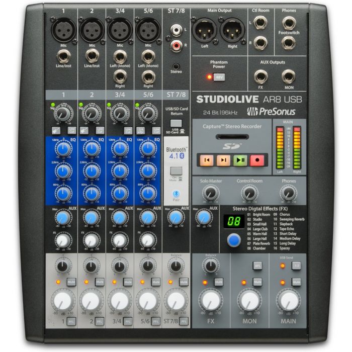 PreSonus StudioLive AR8 USB Mixer and Audio Interface