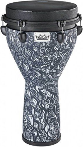 Remo Remo Djembe, ARTBEAT Artist Collection, Key-Tuned, 12" x 24", BLACK SUEDE™, Contour Tuning Brackets, Aux Moon, Artwork By Aric Improta DJ-0012-AB-008 Buy on Feesheh