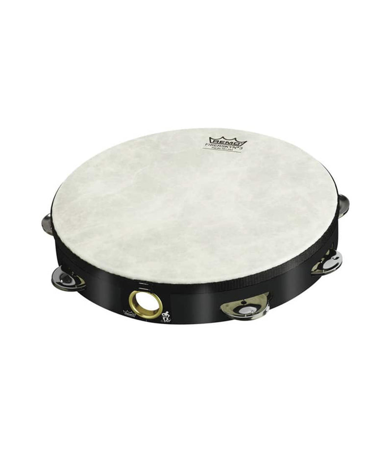 Remo Remo Tambourine, FIBERSKYN , Pre-Tuned, 8" Diameter, 8 Pairs Jingles X 1 Row, Black TA-5108-70- Buy on Feesheh