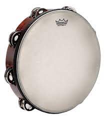 Remo Remo Tambourine, Gospel, 10" x 2", NUSKYN®, Pre-Tuned Fixed Head, Antique Brown Finish TA-3010-81- Buy on Feesheh