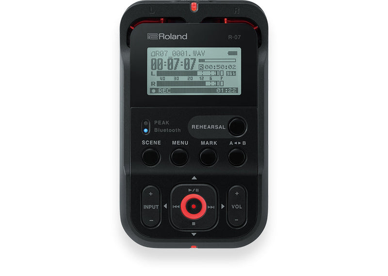 Roland Guitar Accessories Black Roland Portable MP3/WAV Recorder with Bluetooth Functionality R-07(BK)-2 Buy on Feesheh