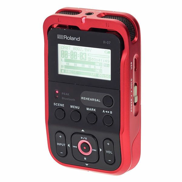 Roland Guitar Accessories Red Roland Portable MP3/WAV Recorder with Bluetooth Functionality R-07(RD) Buy on Feesheh