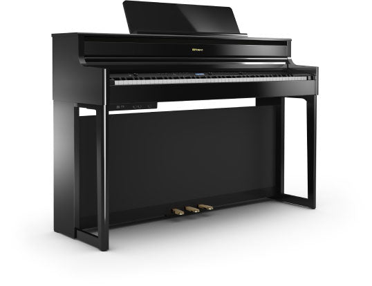 Roland Polished Ebony Roland  HP704 Premium look and authentic piano touch with four-speaker audio system HP704-PE + KSH704/2PE Buy on Feesheh