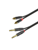 RoxTone Cables and Adapters RoxTone - GPTC200L3 - 2RCA To 2JK 3M Gold | GPTC200L3 RoxTone - GPTC200L3 - 2RCA to 2JK 3M Gold Buy on Feesheh