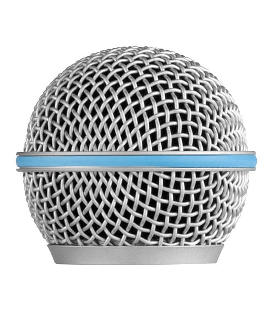 Shure Grille For Beta58 Silver Gray With Blue Ring