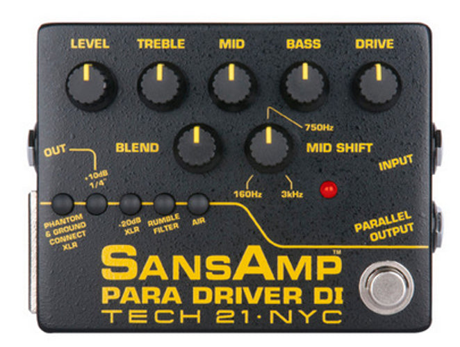 Tech21 Guitar Pedals & Effects Tech21 SansAmp Para Driver DI (v2) - Instrument Pre-amp Pedal w/Parametric EQ PMDI-V2 Buy on Feesheh