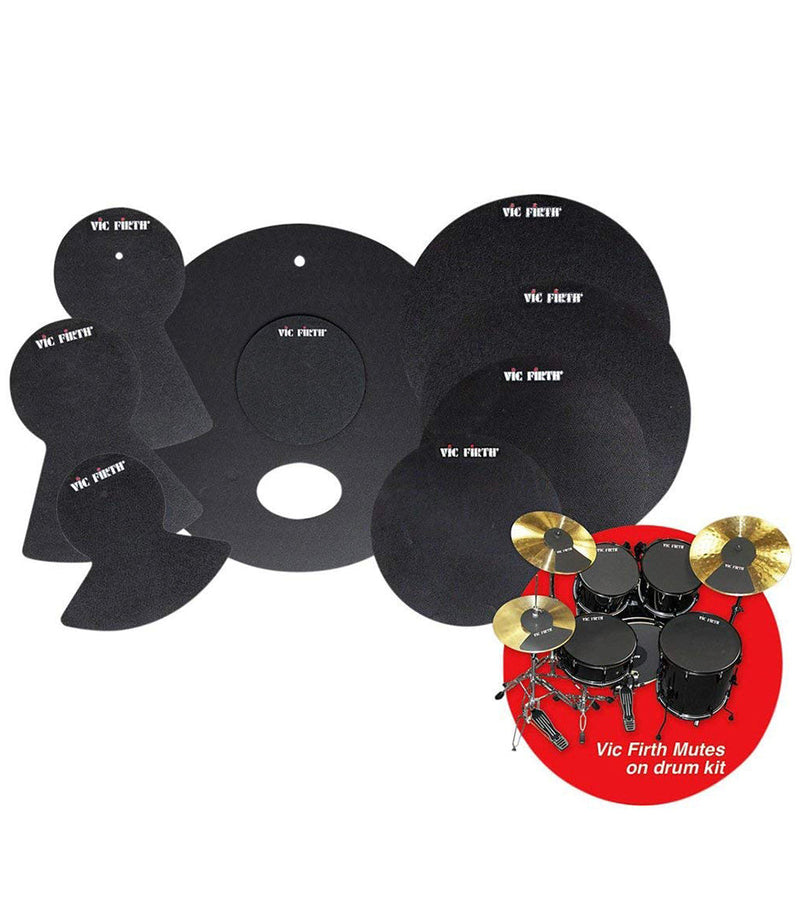 Vic Firth Vic Firth Drum & Cymbal Mute Prepack with 10”, 12”, 14”(2), 22", Hi-Hat & Cymbal (2) Mute Pads ONLY MUTEPP4 Buy on Feesheh